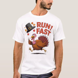 Camiseta CORRE! Rapazes da Família de Ação de Graças Rápida
