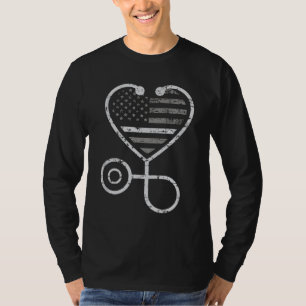 Camiseta Correções Enfermeira Linha de Cinzas Finas Sinaliz