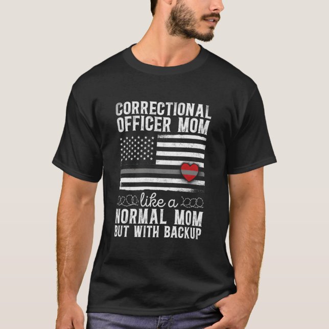 Camiseta Correctional Officer Mom Mother He American Flag (Frente)