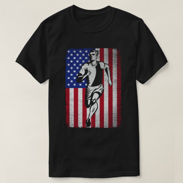 Camiseta Corredor da Maratona Americana e Joggers (Frente do Design)