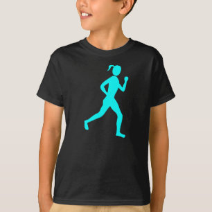 Camiseta Corredor (fêmea) - ciano
