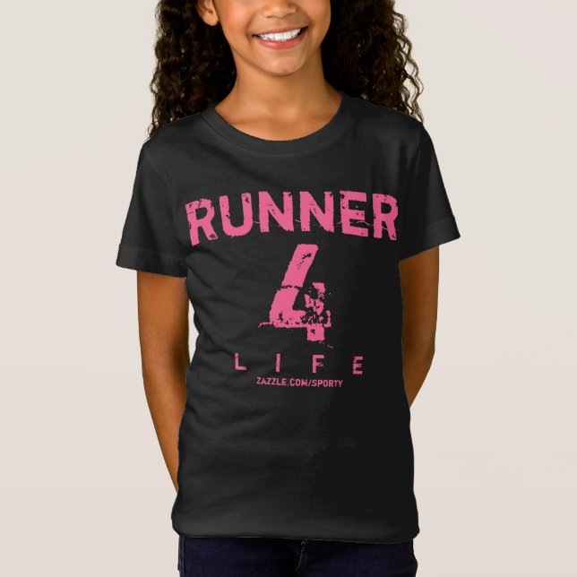 Camiseta Corredora 4 Vida - Rosa (Frente)