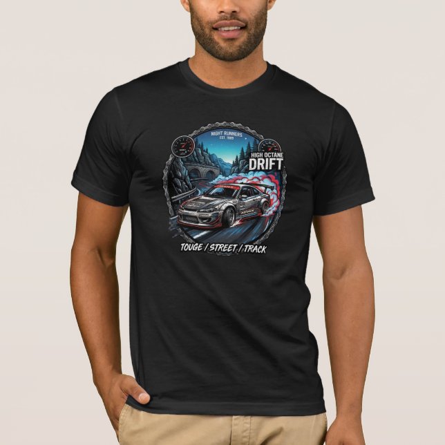 Camiseta Corredores Noturnos Gráficos JDM Touge Drift de Al (Frente)