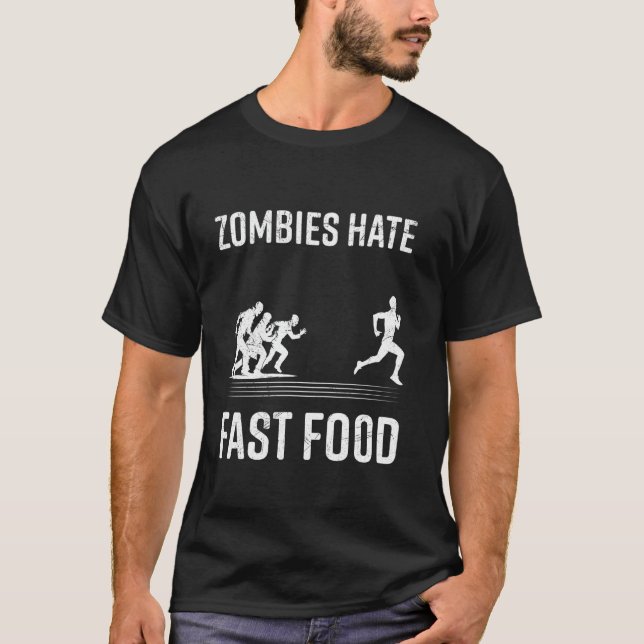 Camiseta Corredores ZUMBIS ODEIAM COMIDA RÁPIDA Correndo En (Frente)