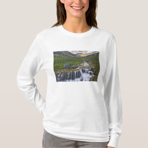 Camiseta Córrego em cascata, Parque Nacional Glacier,