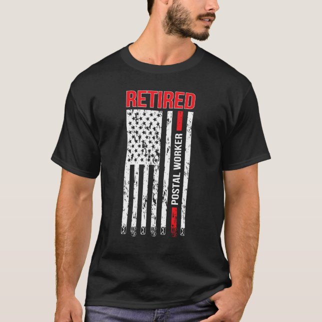 Camiseta Correio aposentado Serviço Postal Americano Sinali (Frente)