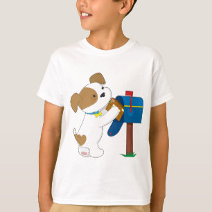 Camiseta Correio bonito do filhote de cachorro