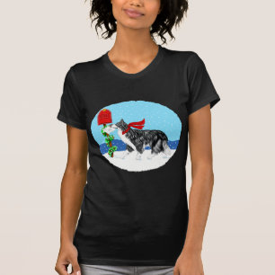 Camiseta Correio de border collie do Natal