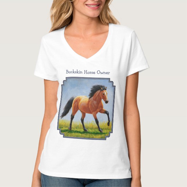 Camiseta Correndo Cavalo Selvagem de Pele de Balança (Frente)
