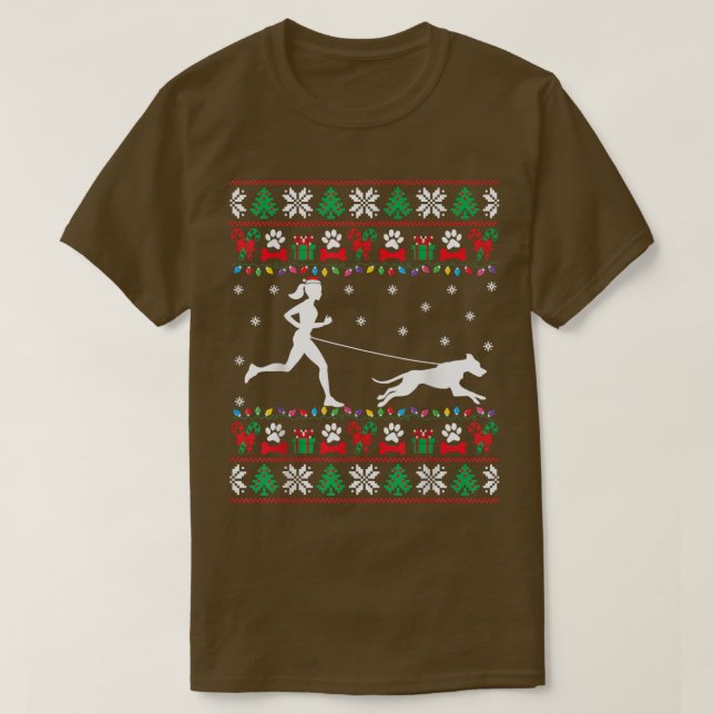 Camiseta Correndo Com Cães Feios Xmas Sweater Correndo Xmas (Frente do Design)