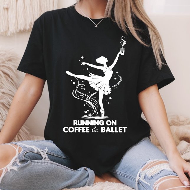 Camiseta Correndo Com Café E Ballet Professora Engraçada Da (Criador carregado)