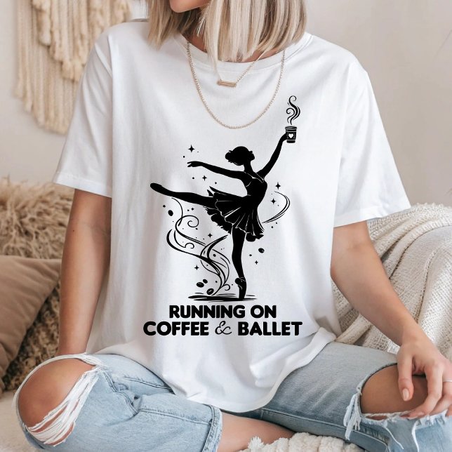 Camiseta Correndo Com Café E Ballet Professora Engraçada Da (Criador carregado)