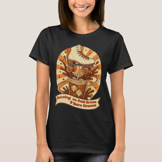 Camiseta Correndo com Cafés Gelados e Ritmos Retrô (Frente)