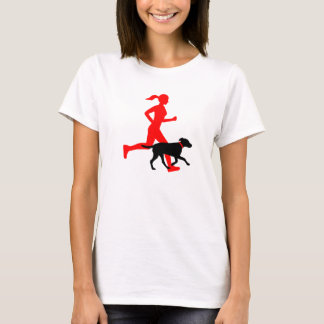 Camiseta Correndo com cão (vermelho/preto)