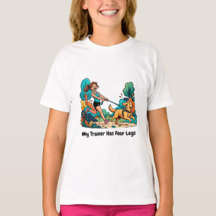 Camiseta Correndo Com Meu Cachorro Fofo Dono de Golden Retr