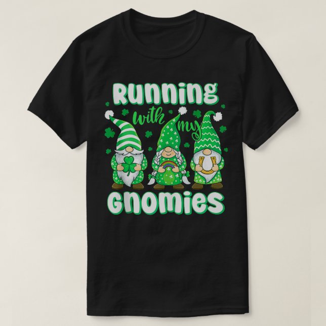 Camiseta Correndo Com Os Meus Gnomos, Rua De Roupas Irlande (Frente do Design)