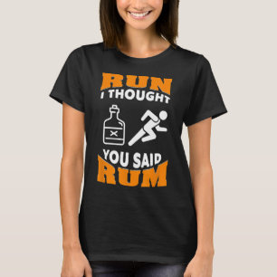 Camiseta Correndo Com Presente Pensei Que Você Disse Rum Gi