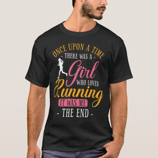 Camiseta Correndo Corrida Uma Vez Em Uma Menina (Frente)