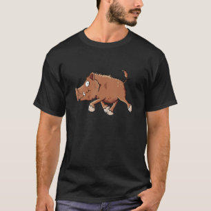 Camiseta Correndo Javali Selvagem Caçando Animais Selvagens