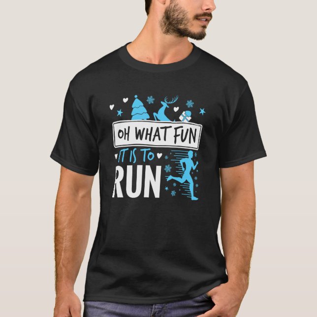 Camiseta Correndo o Natal Oh Que Diversão É Correr (Frente)