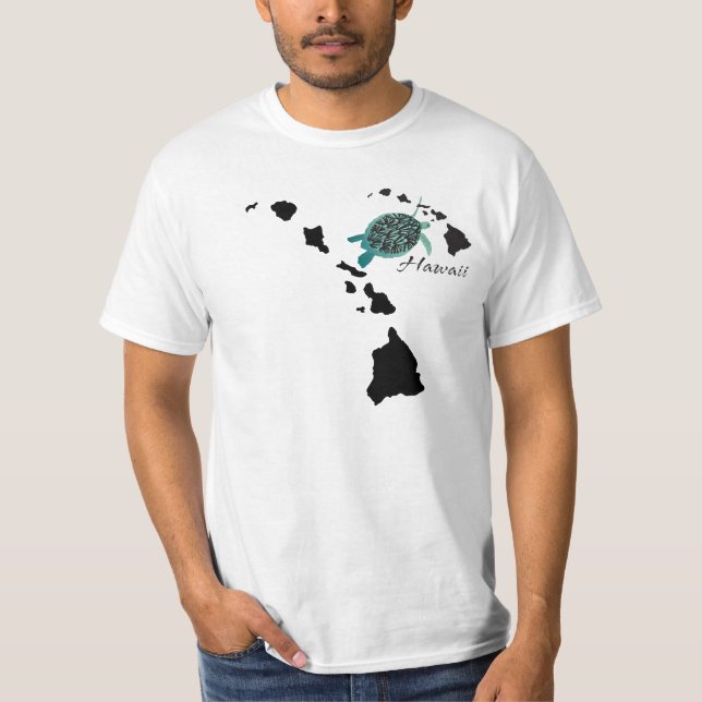 Camiseta Corrente das ilhas de Havaí - tartaruga de Oahu da (Frente)