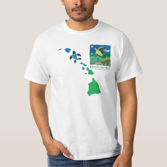 Camiseta Corrente das ilhas de Havaí - tartaruga de Oahu da (Frente)