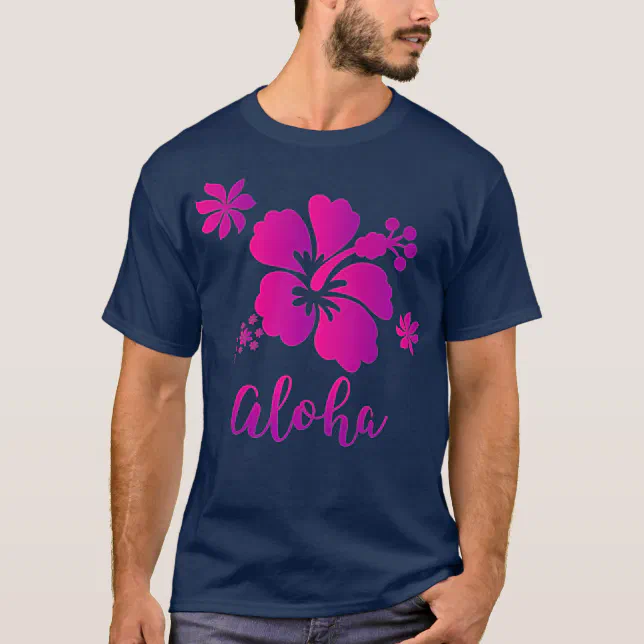 Camiseta Corrente das Ilhas Hawaii Flor Aloha Hawaii