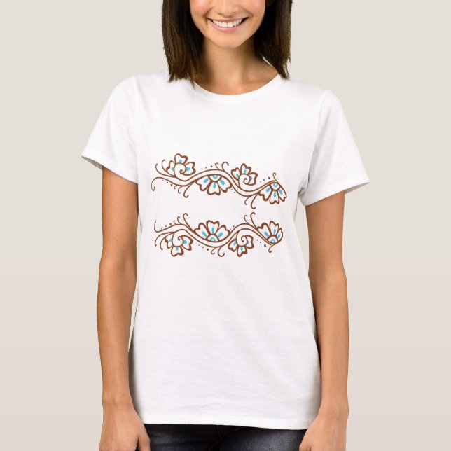 Camiseta Corrente de flor do Henna (Frente)