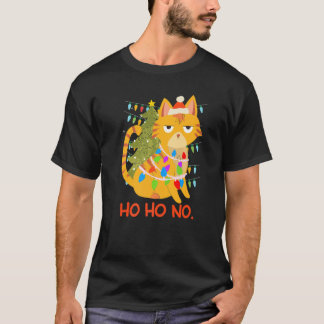 Camiseta corrente de luz de gato árvore de abeto Dono de ga