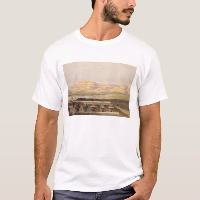 Camiseta Corrente de montanhas líbio do templo de Luxor (Frente)