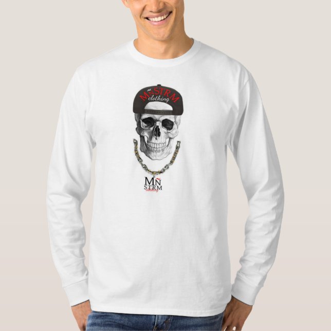 Camiseta corrente do crânio do mnstrm (Frente)