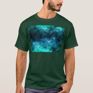 Camiseta Correntes oceânicas sem costura, azul verde, no Oc