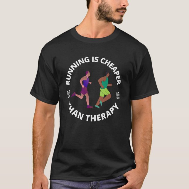 Camiseta Correr é mais barato do que terapia (Frente)