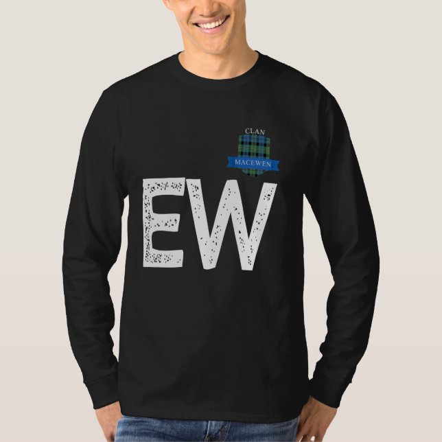 Camiseta Correspondência com a Família Clan MacEwen E e W (Frente)