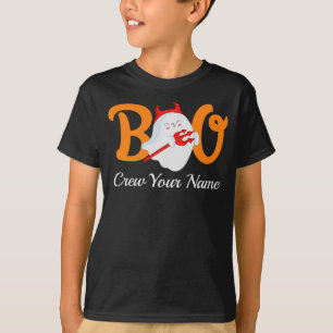 Camiseta Correspondência da Família Boo Crew Orange Hallowe