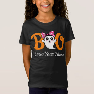 Camiseta Correspondência da Família Boo Crew Orange Hallowe