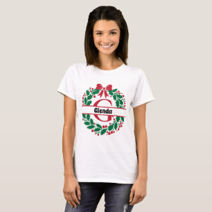 Camiseta Correspondência da família da coroa natalícia - le