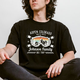 Camiseta Correspondência de Grupos de Esqui de Amigos Perso