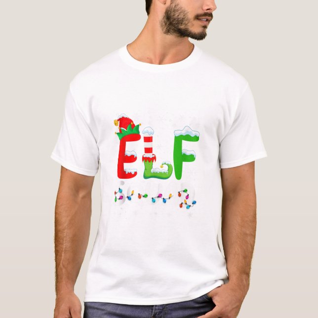 Camiseta Correspondência de Natal da Família Elf (Frente)
