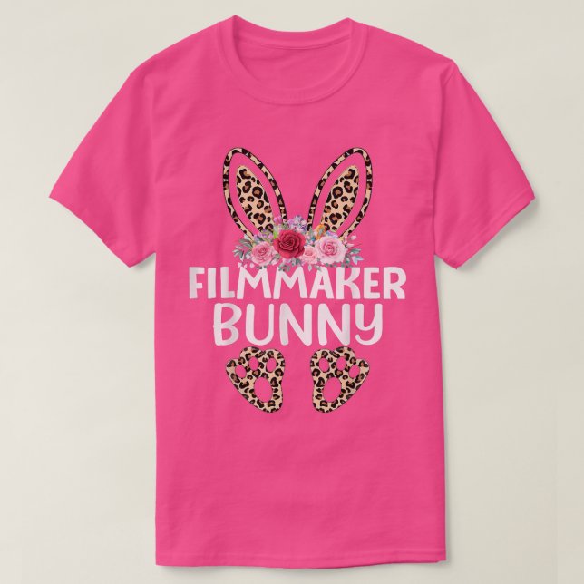 Camiseta Correspondência Engraçada Leopard Imprima Bunny Fi (Frente do Design)