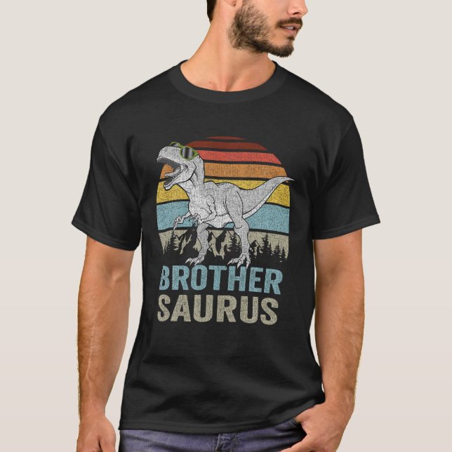 Camiseta Correspondência Familiar Brothersaurus T Rex Broth (Frente)