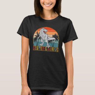 Camiseta Correspondência Familiar Sistersaurus Rex Dinosaur