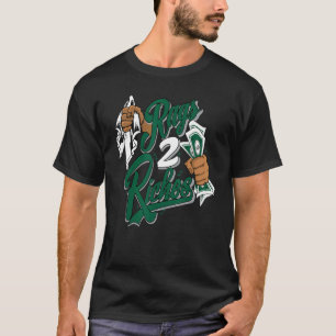 Camiseta Correspondência Verde 1s de Alta Garganta com 2 Ri