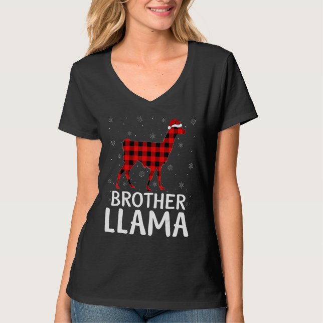 Camiseta Correspondente à Xadrez de Buffalo Irmão Llama Nat (Frente)