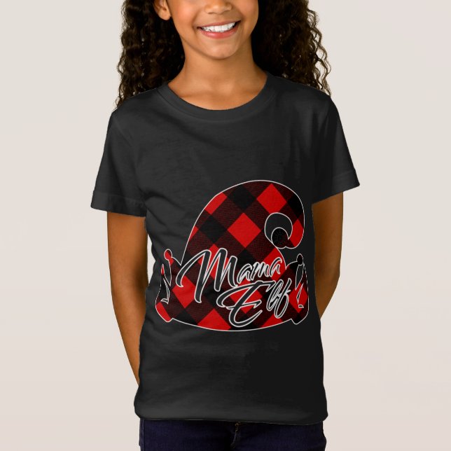 CAMISETA CORRESPONDENTE AO NATAL VERMELHO PAJAMA PARA MAMA  (Frente)