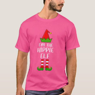 Camiseta Correspondente Grupo Familiar Eu sou Hippie Elf Na