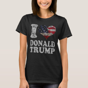 Camiseta Correto Eu coração Bandeira Americana Donald Trump