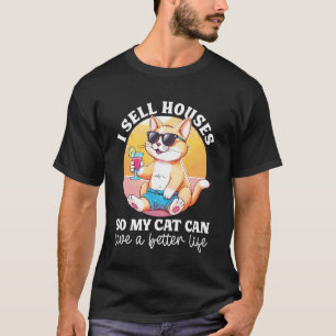 Camiseta Corretor de Imóveis Gato Eu Vendo Casas Para Que M