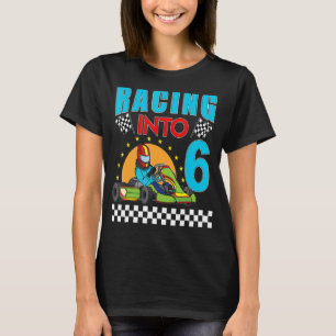 Camiseta Corrida até 6 Go Kart Racing Go Kart 6 Aniversário