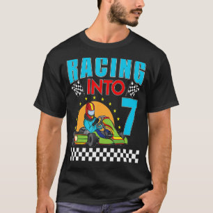 Camiseta Corrida até 7 Go Kart Racing Go Kart 7 Aniversário